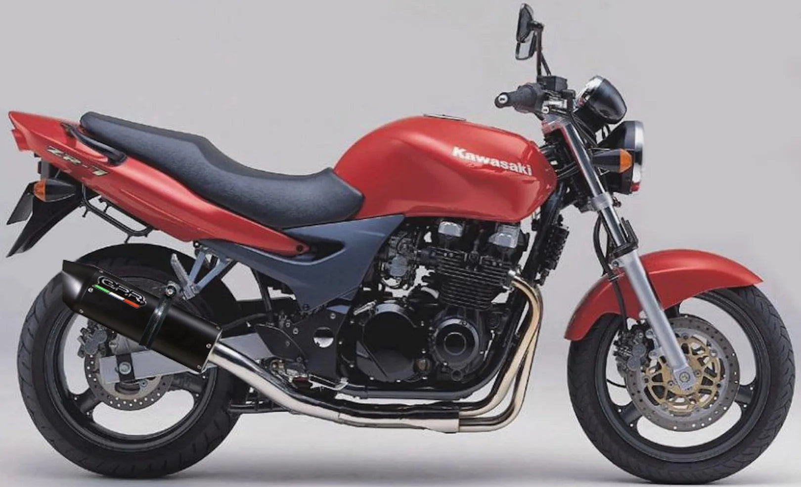 Exhaust Tip With Noise Certification Furore Aluminium Black - Gpr Compatible With Kawasaki Zr 7 - S (1999-2004)