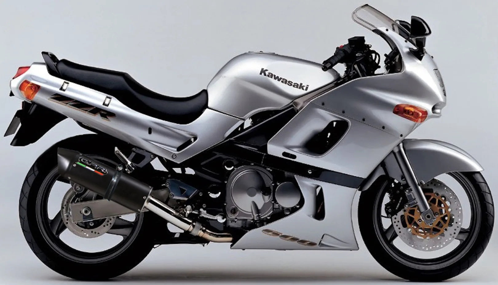 Dual Exhaust System With Sound Certification Furore Aluminium Black - Gpr Compatible With Kawasaki Zzr 600 (2002-2006)