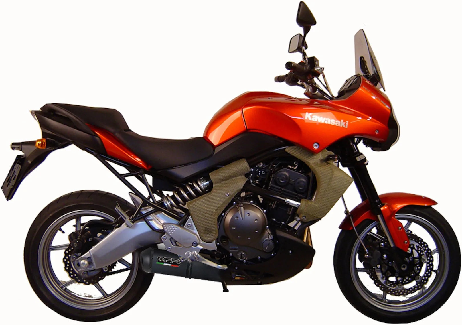 Exhaust Tip With Noise Certification Ghisa Black Stainless Steel - Gpr Compatible With Kawasaki Versys 650 (2006-2014)