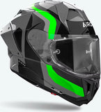 Full-Face Motorcycle Helmet Airoh Gp800 - Gp8C33 Hpc Carbon Fluorescent Green Gloss Competition Size S