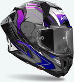Full-Face Motorcycle Helmet Airoh Gp800 - Gp8Mu18 Hpc Carbon Gloss Blue Must Size Xs