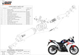 Non-Catalytic Exhaust Tip With Sound Certification Gp Steel Black - Mivv Compatible With Honda Cbr 250 R (2011-2014)
