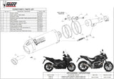 Exhaust Tip With Noise Certification Oval Carbon Carbon - Mivv Compatible With Honda Nc 750 X (2016-2022)