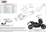 Complete Non-Catalytic Exhaust System With Sound Certification Delta Race Stainless Steel Carbon - Mivv Compatible With Honda X-Adv 750 (2017-2024)