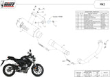 Complete Exhaust System Without Catalytic Converter And Without Sound Certification Mk3 Steel Black - Mivv Compatible With Honda Cb 125 R (2018-2020)