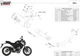 Complete Exhaust System Without Catalytic Converter And Without Sound Certification Mk3 Steel Black - Mivv Compatible With Honda Cb 125 R (2018-2020)