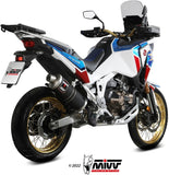 Exhaust Tip With Noise Certification Dakar Steel Black - Mivv Compatible With Honda Crf 1100 L Africa Twin (2020-2023)
