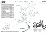 Exhaust Tip With Noise Certification Dakar Steel Black - Mivv Compatible With Honda Crf 1100 L Africa Twin (2020-2023)