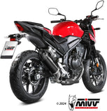 Complete Non-Catalytic Exhaust System With Sound Certification Ak-1 Steel Black Carbon - Mivv Compatible With Honda Cb 500 Hornet (2024)