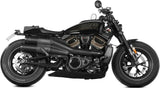 Dual Exhaust System Without Catalytic Converters And Without Sound Certification Hr-1 Steel Black Carbon - Mivv Compatible With Harley-Davidson Sportster S (2021-2024)