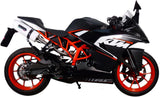 Catalytic Exhaust Tip With Sound Certification Albus Ceramic White Aluminium - Gpr Compatible With Ktm Rc 200 (2014-2016)