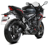 Complete Catalytic Exhaust System With Sound Certification Ak-1 Steel Black Carbon Fiber End Cap - Mivv Compatible With Honda Cbr 650 R (2024-2026)