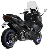 Complete Catalytic Exhaust System With Sound Certification Oval Steel Black Carbon Fiber End Cap - Mivv Compatible With Yamaha T-Max 560 (2025-2026)