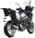 Complete Catalytic Exhaust System With Sound Certification Ak-1 Steel Black Carbon Fiber End Cap - Mivv Compatible With Yamaha Tracer 9 - Gt - Gt+ (2025-2026)
