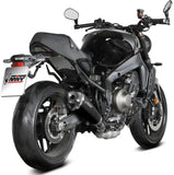 Complete Catalytic Exhaust System With Sound Certification Delta Race Steel Black Carbon Fiber End Cap - Mivv Compatible With Yamaha Xsr 900 - Gp (2022-2026)