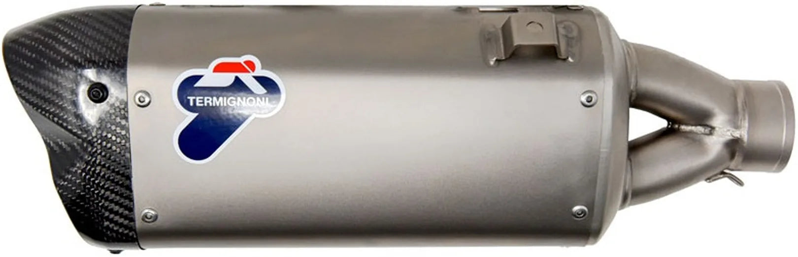 Exhaust Tip Without Sound Certification Steel Black Carbon Cap - Termignoni Compatible With Husqvarna Fe 450 (2020-2021)