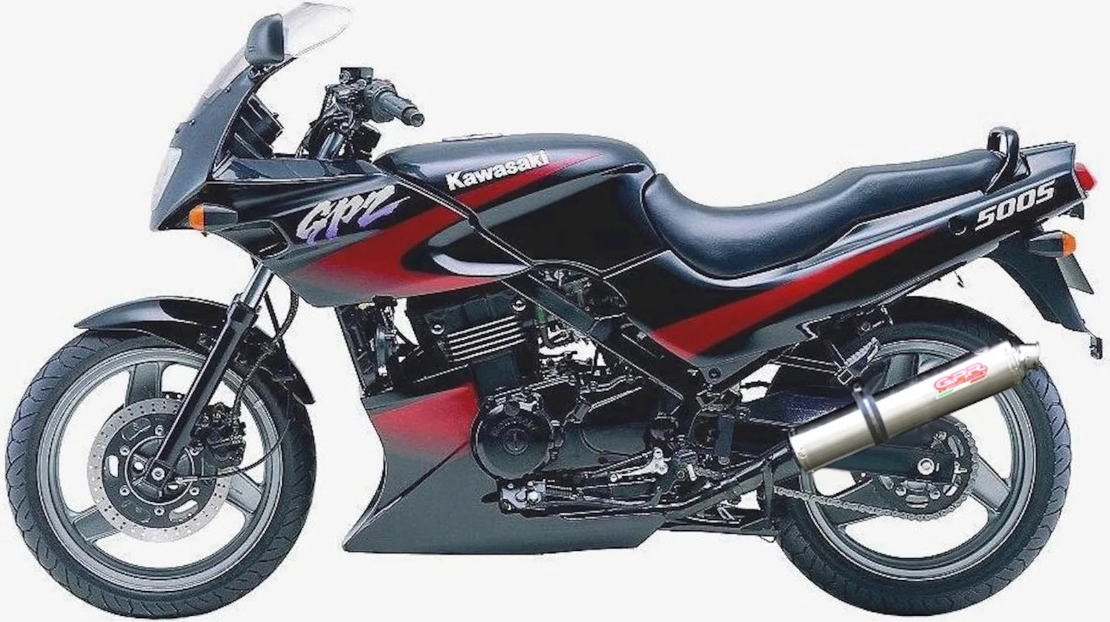 Dual Exhaust System With Sound Certification Tondo Stainless Steel - Gpr Compatible With Kawasaki Gpz 500 - S (1988-2003)