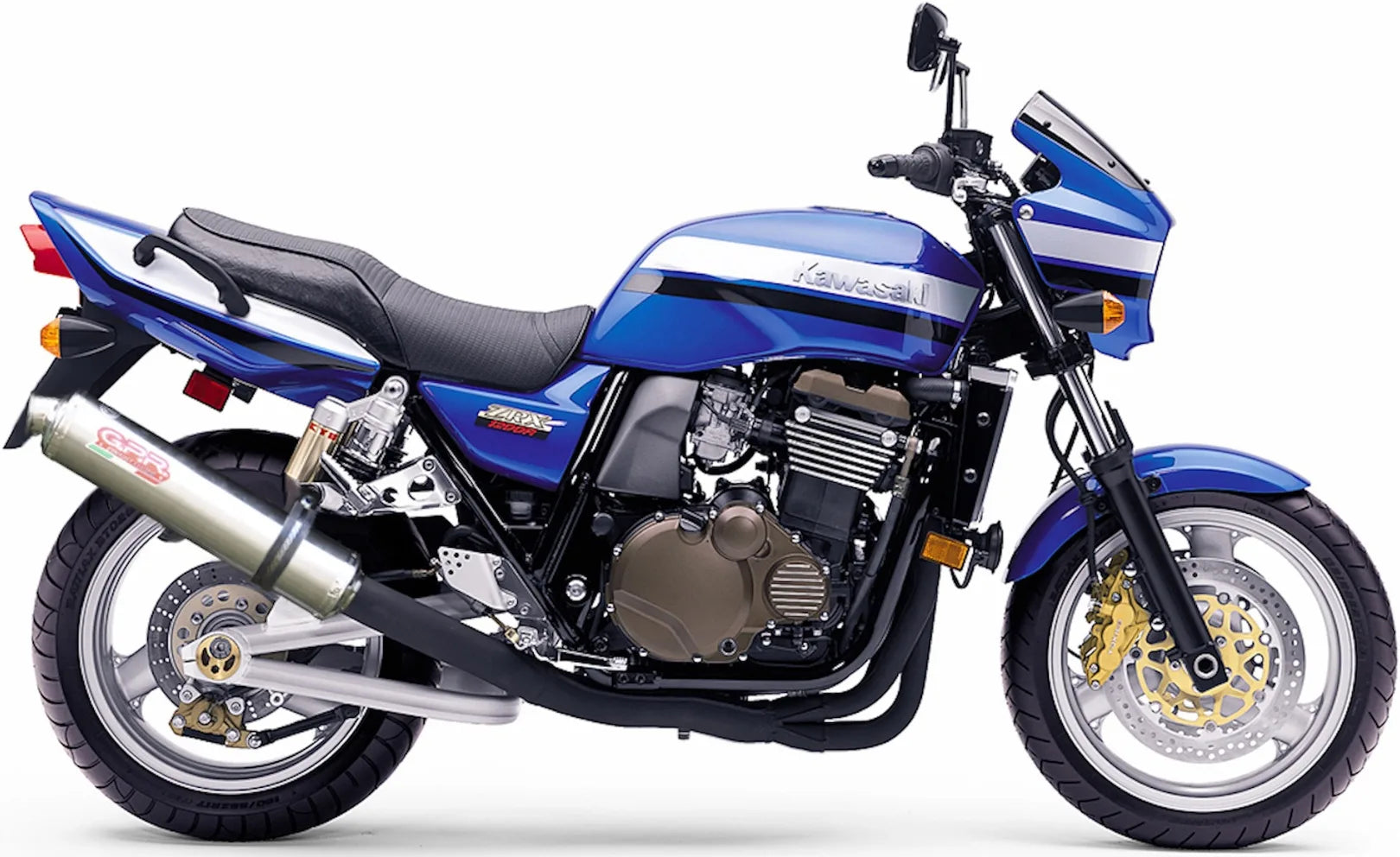 Exhaust Tip With Noise Certification Tondo Stainless Steel - Gpr Compatible With Kawasaki Zrx 1100 (1998-2001)