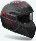 Urban Motorcycle Helmet Airoh J 110 - J1S55 Composite Carbon Matte Red Slim Size L