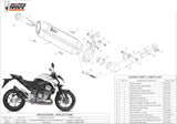 Exhaust Tip With Noise Certification Suono Steel Black Carbon - Mivv Compatible With Kawasaki Z 800 E (2013-2016)