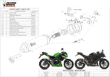 Exhaust Tip With Noise Certification Gp Carbon - Mivv Compatible With Kawasaki Z 300 (2015-2016)