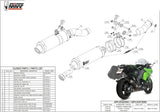Dual Exhaust System With Sound Certification Gp Steel Black - Mivv Compatible With Kawasaki Z 1000 Sx (2014-2019)