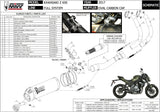 Complete Catalytic Exhaust System With Sound Certification Oval Carbon Carbon - Mivv Compatible With Kawasaki Z 650 (2017-2023)