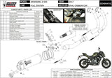 Complete Catalytic Exhaust System With Sound Certification Oval Carbon Carbon - Mivv Compatible With Kawasaki Z 650 (2017-2023)