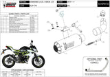 Uncatalysed Exhaust System Without Sound Certification Mk3 Steel Black - Mivv Compatible With Kawasaki Ninja 125 (2019-2024)