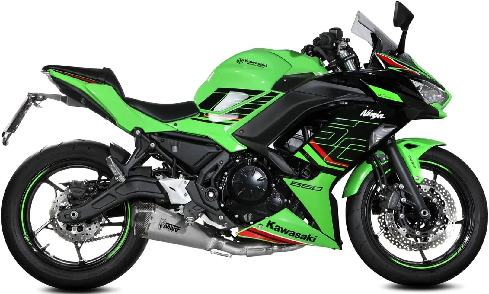 Complete Catalytic Exhaust System With Sound Certification Delta Race Stainless Steel Carbon - Mivv Compatible With Kawasaki Ninja 650 (2024)