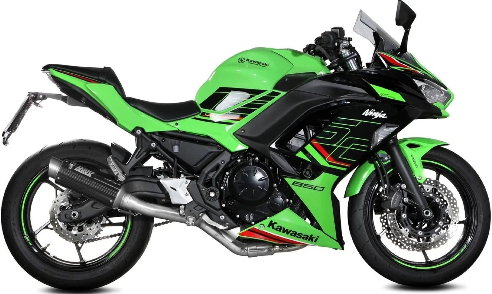 Complete Catalytic Exhaust System With Sound Certification Gppro Carbon Carbon - Mivv Compatible With Kawasaki Z 650 (2024)