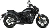 Complete Exhaust System Without Catalytic Converter And Without Sound Certification Hr-1 Steel Black Carbon - Mivv Compatible With Kawasaki Vulcan S (2017-2023)