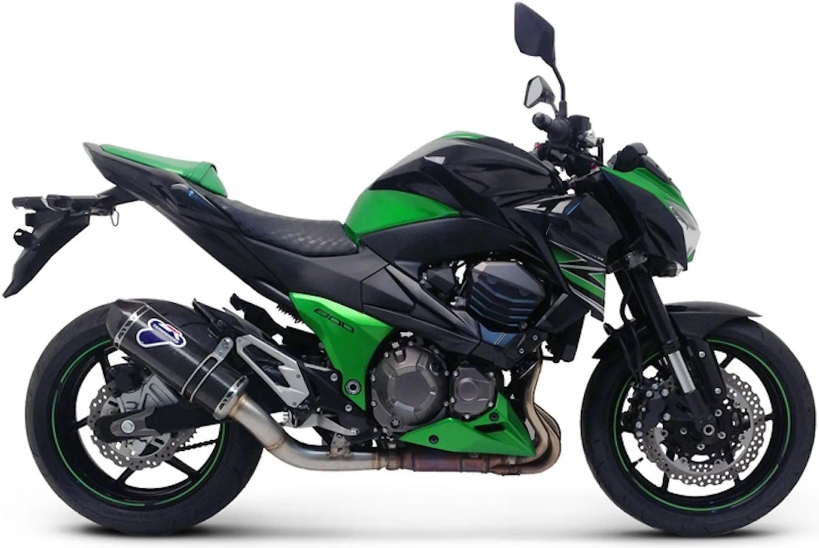Complete Exhaust System Without Catalytic Converter And Without Sound Certification Relevance Carbon Carbon Cap - Termignoni Compatible With Kawasaki Z 800 (2013-2017)