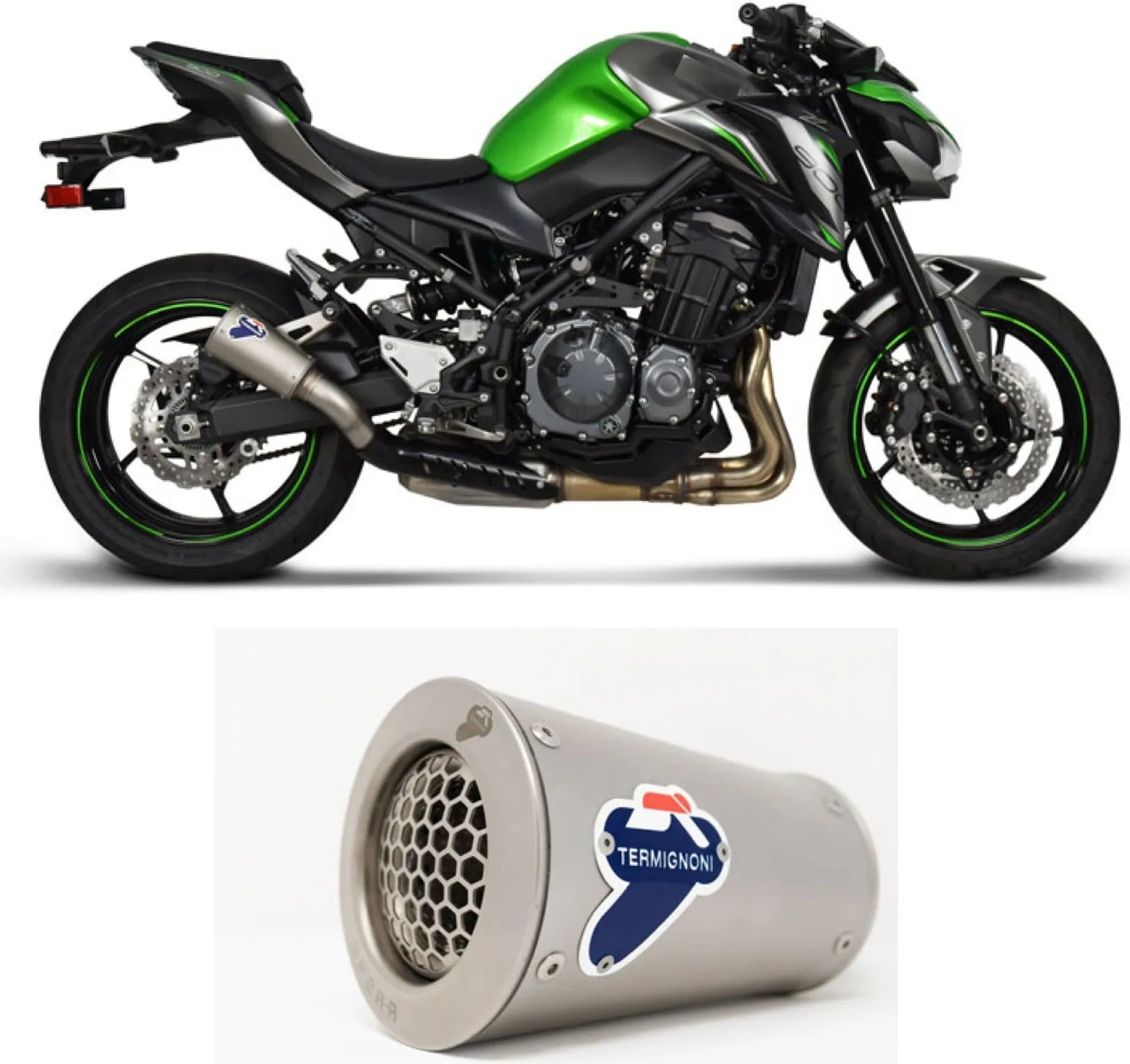 Exhaust Tip Without Sound Certification Gp2R-R Stainless Steel - Termignoni Compatible With Kawasaki Z 900 (2017-2020)