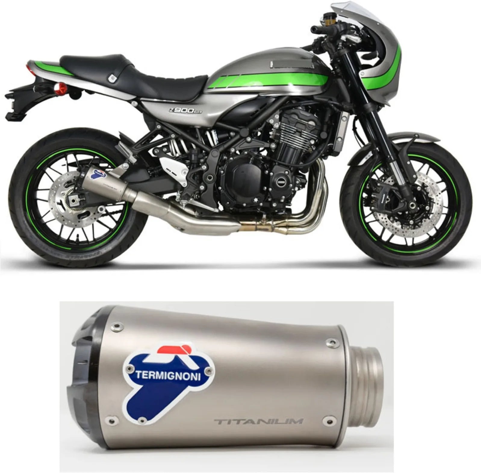 Exhaust Tip Without Sound Certification Gp2R-Rht Titanium Aluminium Cap - Termignoni Compatible With Kawasaki Z 900 Rs (2018-2020)