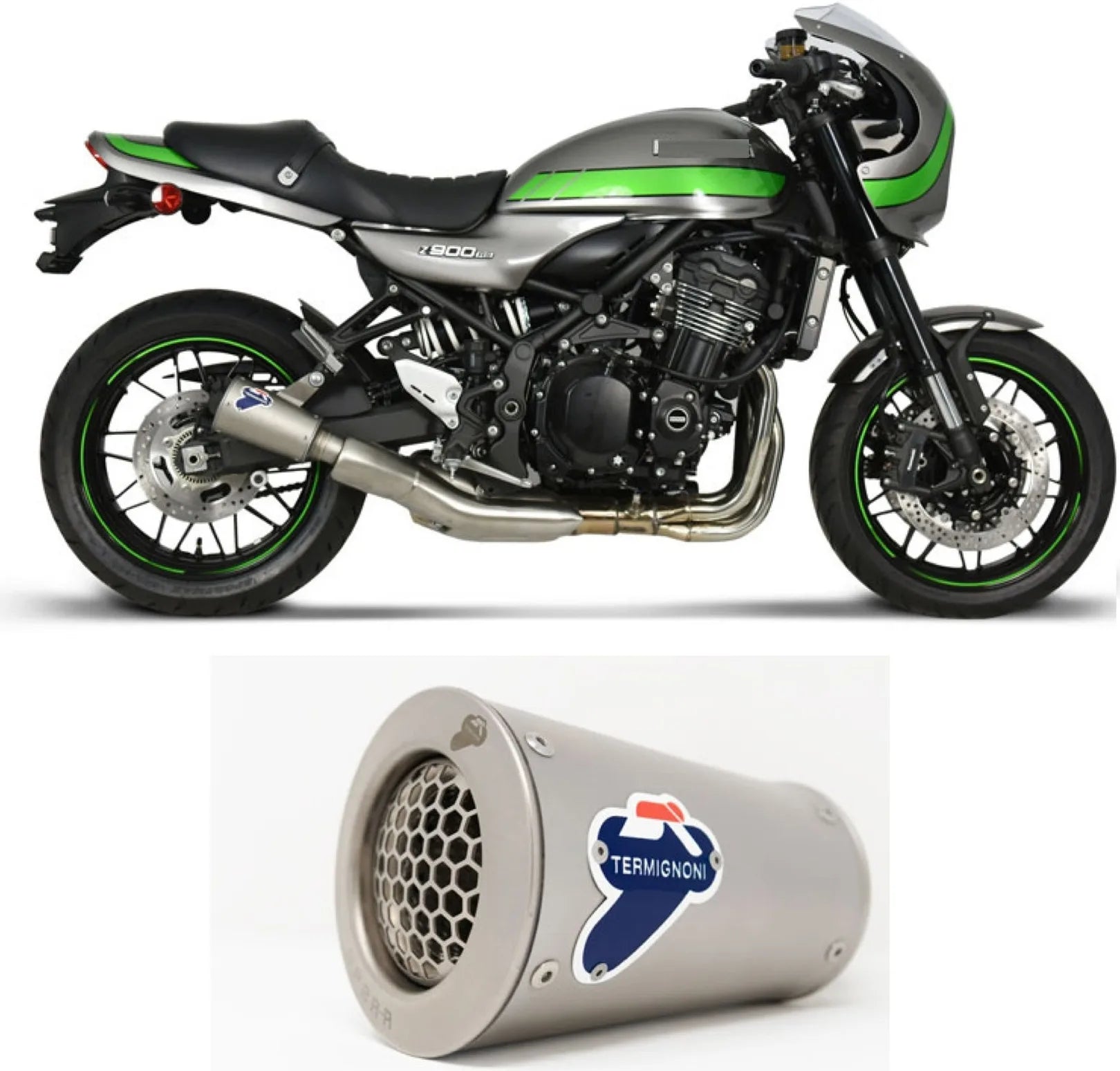 Exhaust Tip Without Sound Certification Gp2R-R Stainless Steel - Termignoni Compatible With Kawasaki Z 900 Rs (2018-2020)