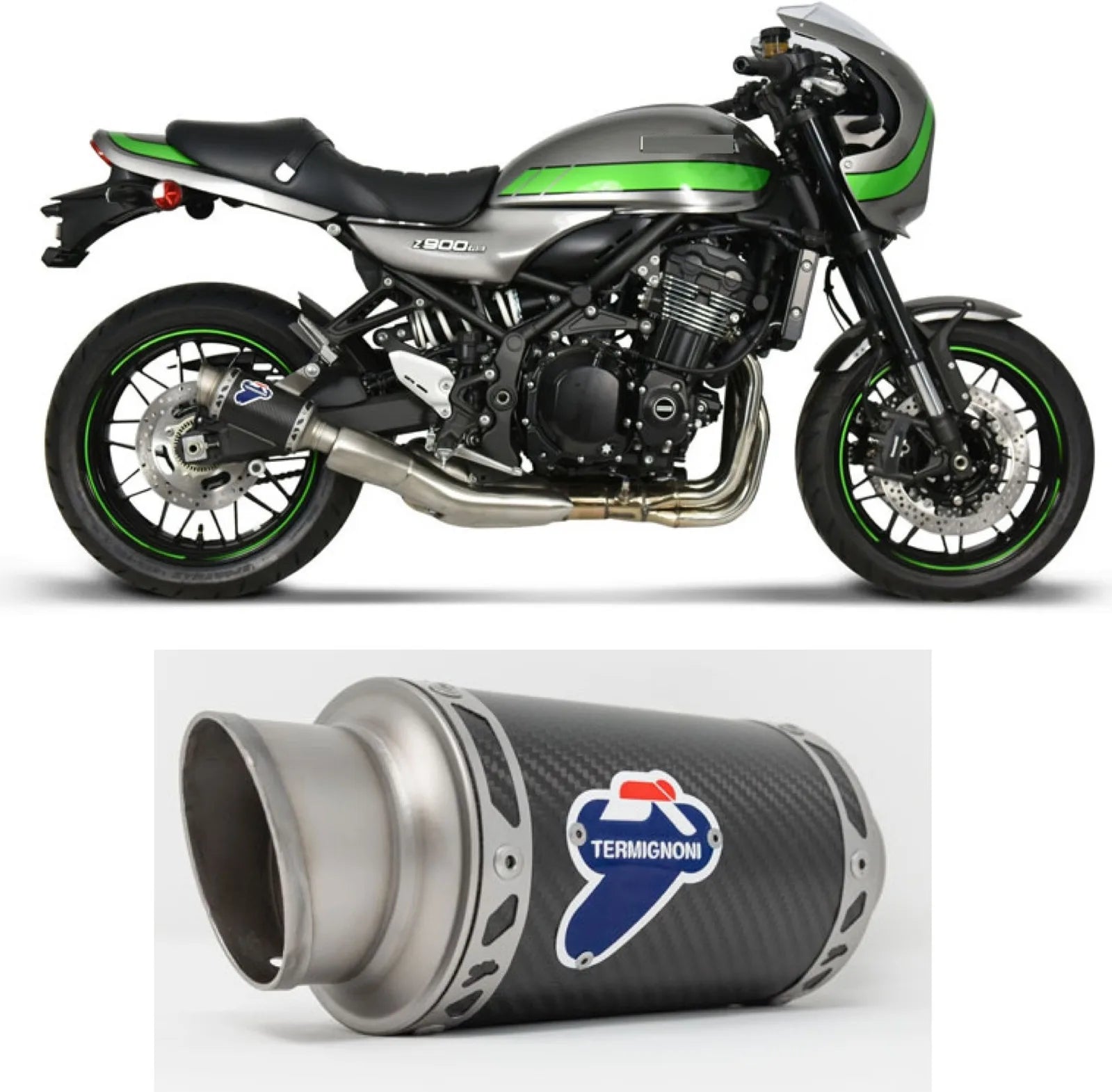 Exhaust Tip Without Sound Certification Gp Carbon - Termignoni Compatible With Kawasaki Z 900 Rs (2018-2020)