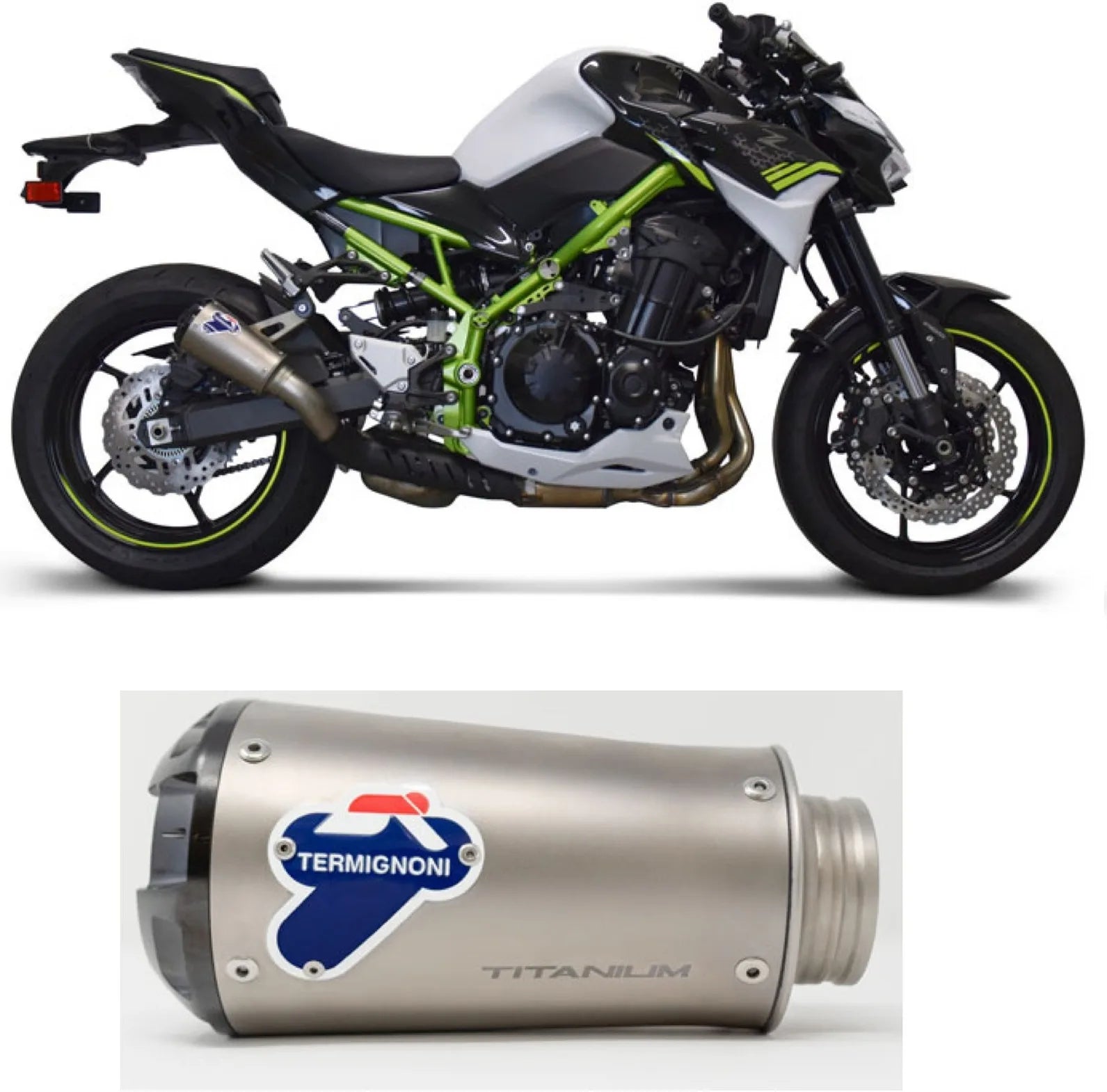 Exhaust Tip Without Sound Certification Gp2R-Rht Titanium Aluminium Cap - Termignoni Compatible With Kawasaki Z 900 (2020)