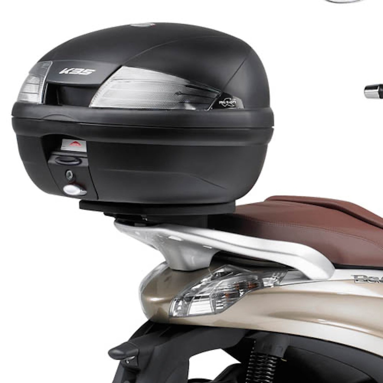 Top Case K30N 30 Lt + Rear-Rack Monolock - Kappa Moto Compatible With Piaggio Beverly 125 - 300 Ie (2010-2020)