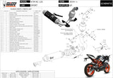 Complete Non-Catalytic Exhaust System With Sound Certification Gp Steel Black - Mivv Compatible With Ktm Rc 125 (2014-2016)