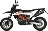 Uncatalysed Exhaust System Without Sound Certification Oval Steel Black Carbon - Mivv Compatible With Ktm 690 Smc R (2020-2024)
