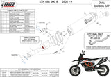 Complete Exhaust System Without Catalytic Converter And Without Sound Certification Oval Titanium Carbon - Mivv Compatible With Ktm 690 Smc R (2020-2024)