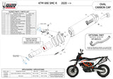 Uncatalysed Exhaust System Without Sound Certification Oval Steel Black Carbon - Mivv Compatible With Ktm 690 Smc R (2020-2024)