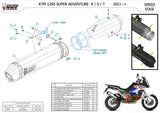 Exhaust Tip With Noise Certification Speed Edge Titanium Carbon - Mivv Compatible With Ktm 1290 Super Adventure - R - S - T (2021-2024)