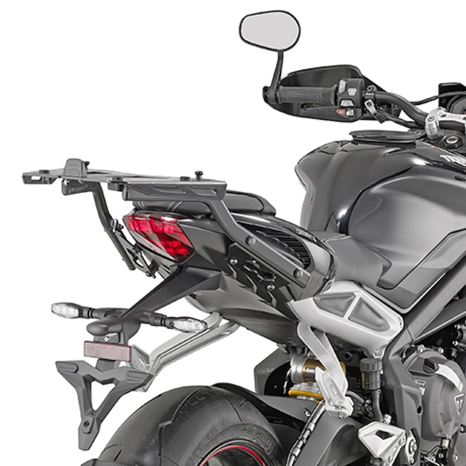 Top Case K29N 29 Lt + Rear-Rack Monolock - Kappa Moto Compatible With Triumph Street Triple 765 (2017-2019)