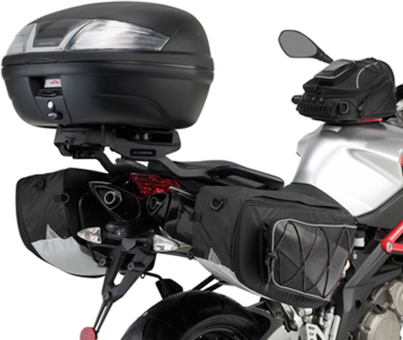 Top Case Kgr52 Garda 52 Lt + Rear-Rack Monokey - Kappa Moto Compatible With Aprilia Shiver 750 - Abs (2010-2020)