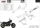 Dual Exhaust System Without Catalytic Converters And Without Sound Certification Ghibli Steel Black - Mivv Compatible With Moto Guzzi V9 Bobber (2016-2020)