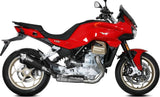 Complete Non-Catalytic Exhaust System With Sound Certification Delta Race Steel Black Carbon - Mivv Compatible With Moto Guzzi V 100 Mandello 1000 (2022-2024)