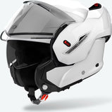 Flip-Up Motorcycle Helmet Airoh Mathisse Ii - Mth214 Thermoplastic Hrt Gloss White Color Size Xs