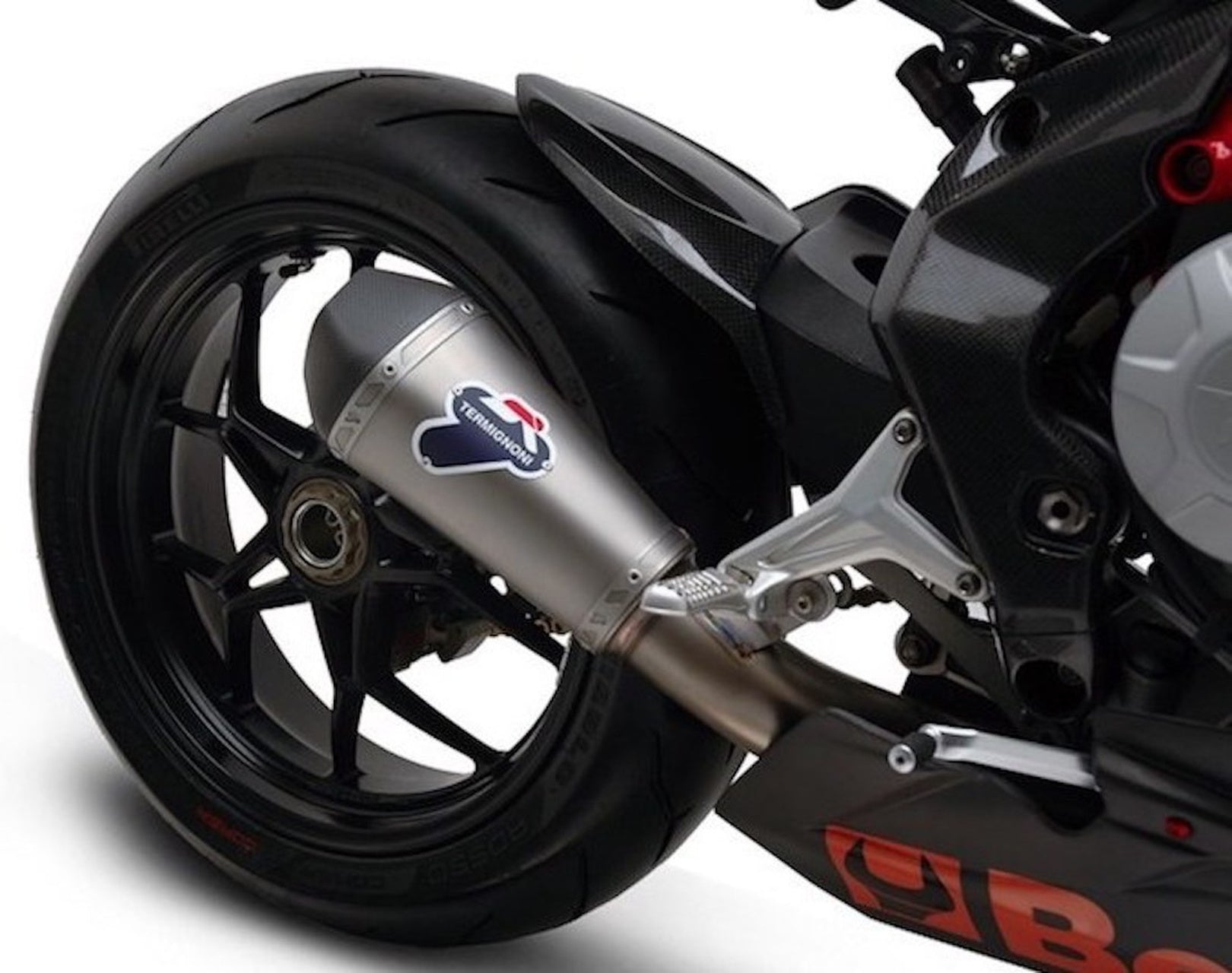 Complete Exhaust System Without Catalytic Converter And Without Sound Certification Relevance Full Titanium Carbon Cap - Termignoni Compatible With Mv Agusta F3 800 (2012-2020)